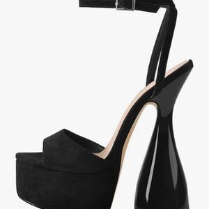 Black Platform Heel Sandals
